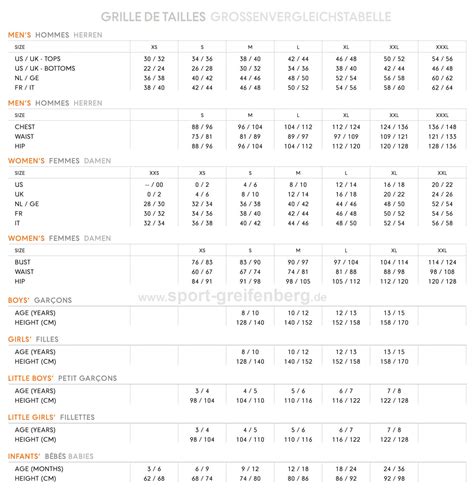 adidas trikot grössen|nike triks größen tabelle.